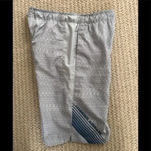 Grey and Blue Under Armor swim shorts